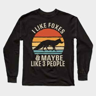 I Like Foxes Retro Long Sleeve T-Shirt